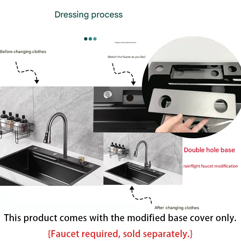 Popular Waterfall Faucet 304 Stainless Steel Cold Rainfall