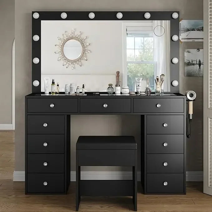 Vanity Desk & Power Outl Makeup Vanity Mirror