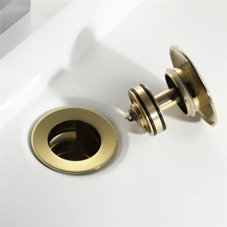 Drain Stoppe Gold Bathroom Basin Sink Pop-Up Drain