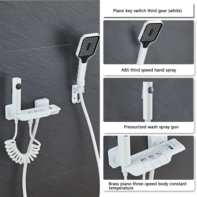 Design Gun Grey Bathroom Shower System Piano Keys