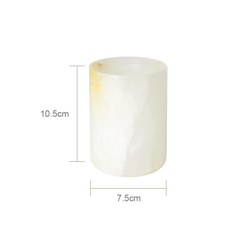 White Onyx Natural Marble Bathroom Elegant Soap Dispenser