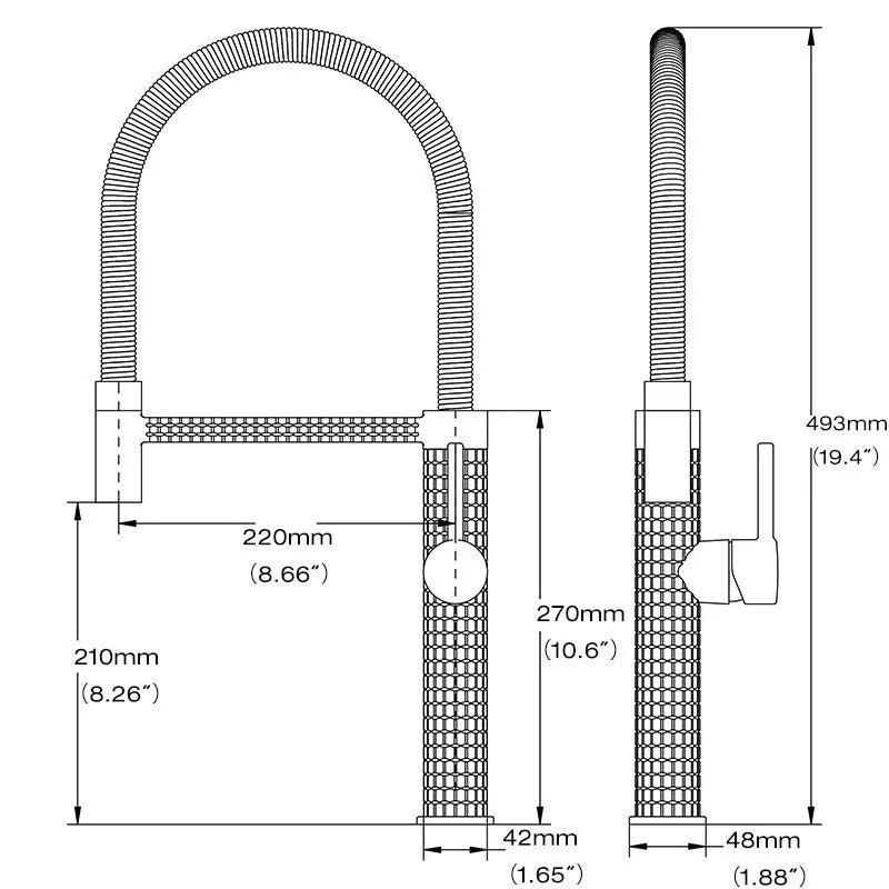 Faucet Steel Drill Universal 360 Rotate Pull-Out Faucet