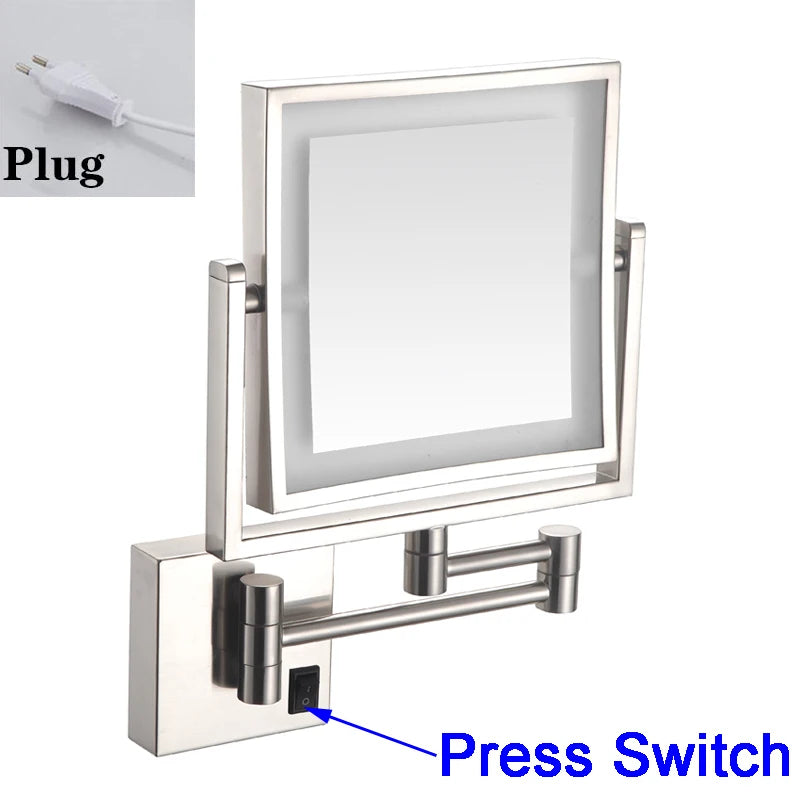 Magnifying Bathroom Mirror Hunnise Quality Brass Gold Hotel