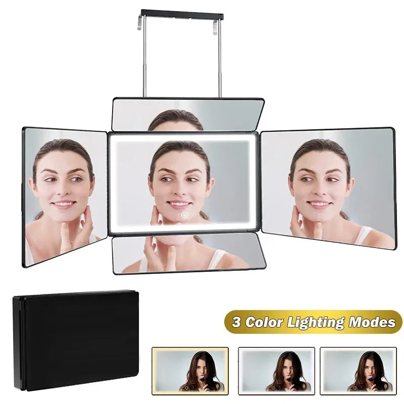 Way Mirror Hair Cutting Led Light 360 Barber