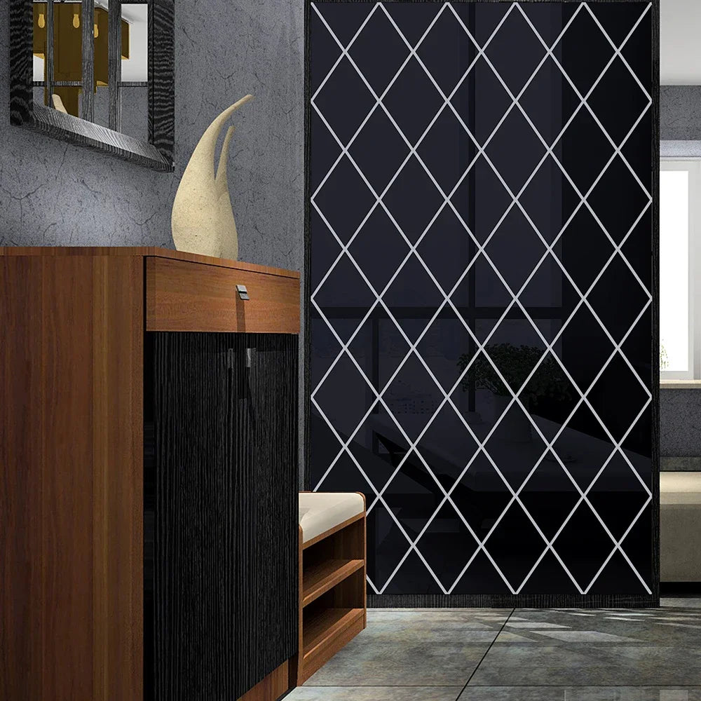 3d Mirror Stickers Acrylic Triangles Self-Adhesive Diamonds Diy