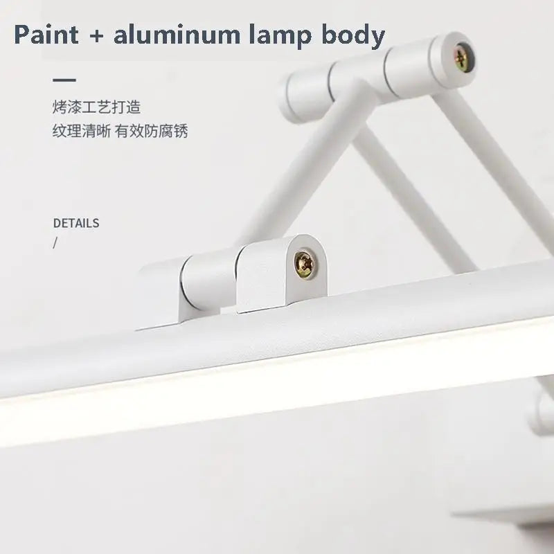 Modern Bathroom Mirror Wall Lamp Foldable Black/White Bedroom