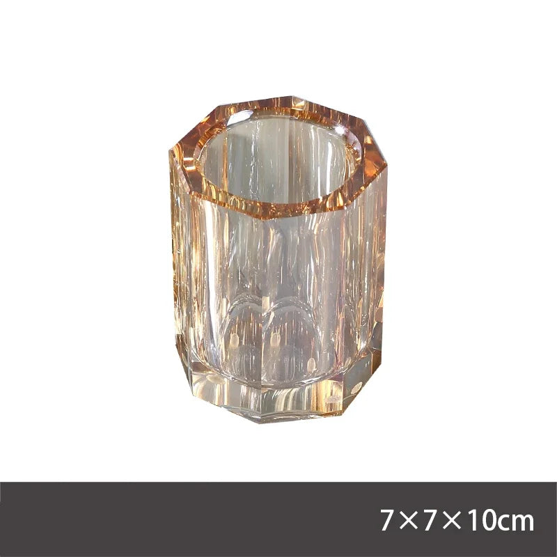 Light Luxury Crystal Glass Bathroom Lotion Bottle Transparent