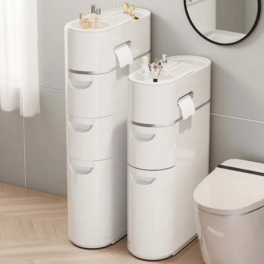 Bathroom Storage Shelf Slim Gap Space Saver Freestanding