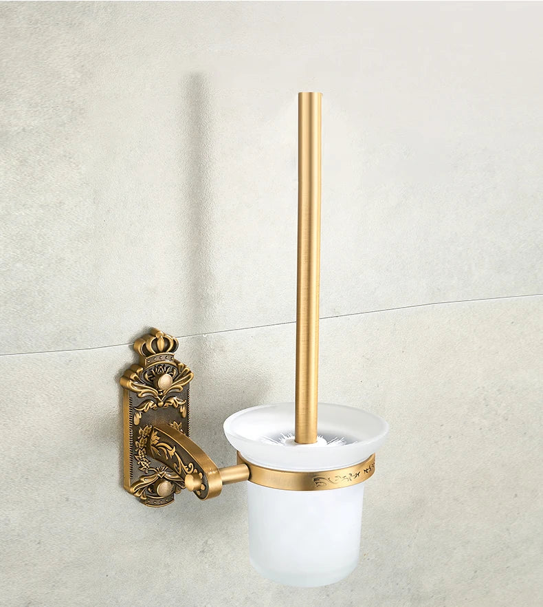 Antique Bathroom Hardware Wall-Mounted Towel Rack Toilet Brush