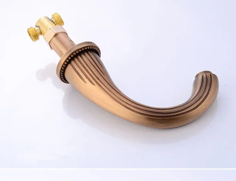 Basin Faucets 3pcs Antique Brass Classic Bathroom Sink
