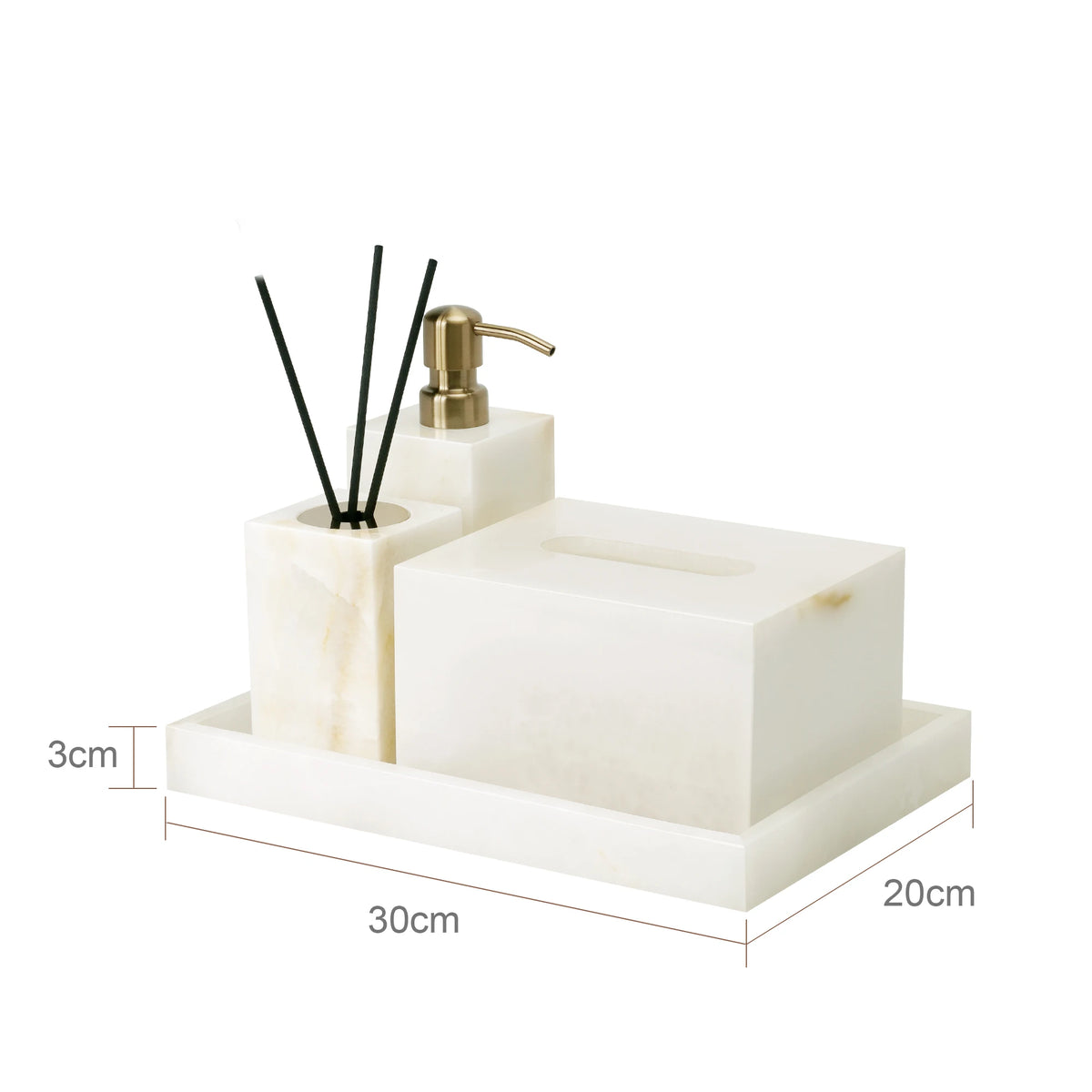 White Onyx Natural Marble Bathroom Elegant Soap Dispenser