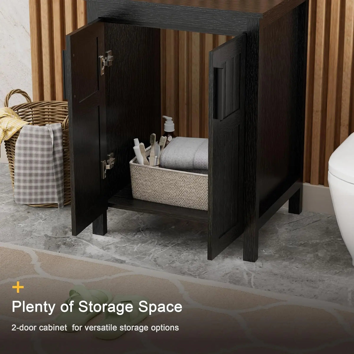 Black 24 Bathroom Vanity Sink Combo Modern Vanity