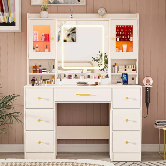 Makeup Vanity Desk Mirror Lights White Large Vanity