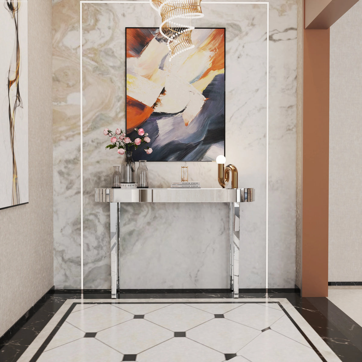 Mirrored Console Table Mirrored Makeup Vanity Table Desk