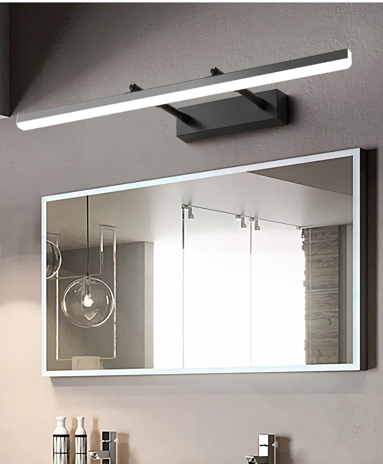 Led Simple Modern Waterproof Anti-Fog Retractable Mirror