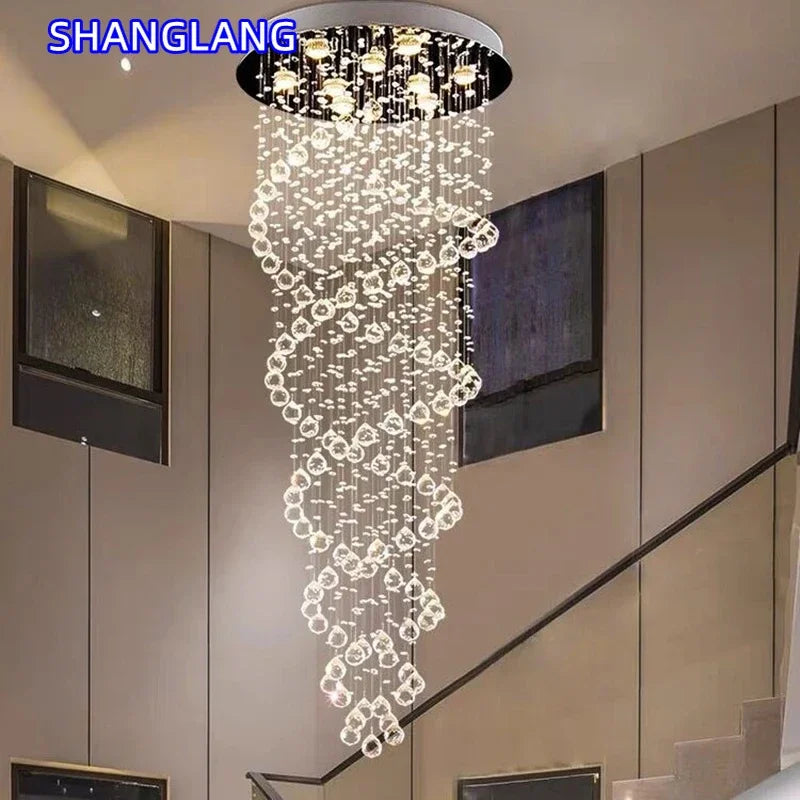 Modern Led Chandelier Fixture Luxury Hanging Lamp Staircase