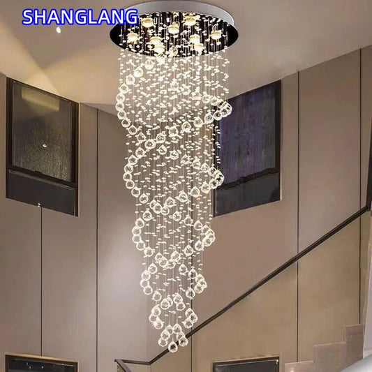 Modern Led Chandelier Fixture Luxury Hanging Lamp Staircase