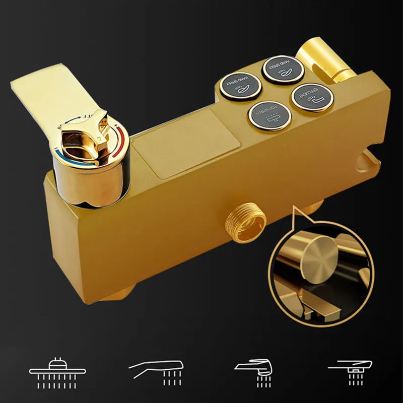 Thermostatic Bathroom Shower System Solid Brass Bathroom Faucets