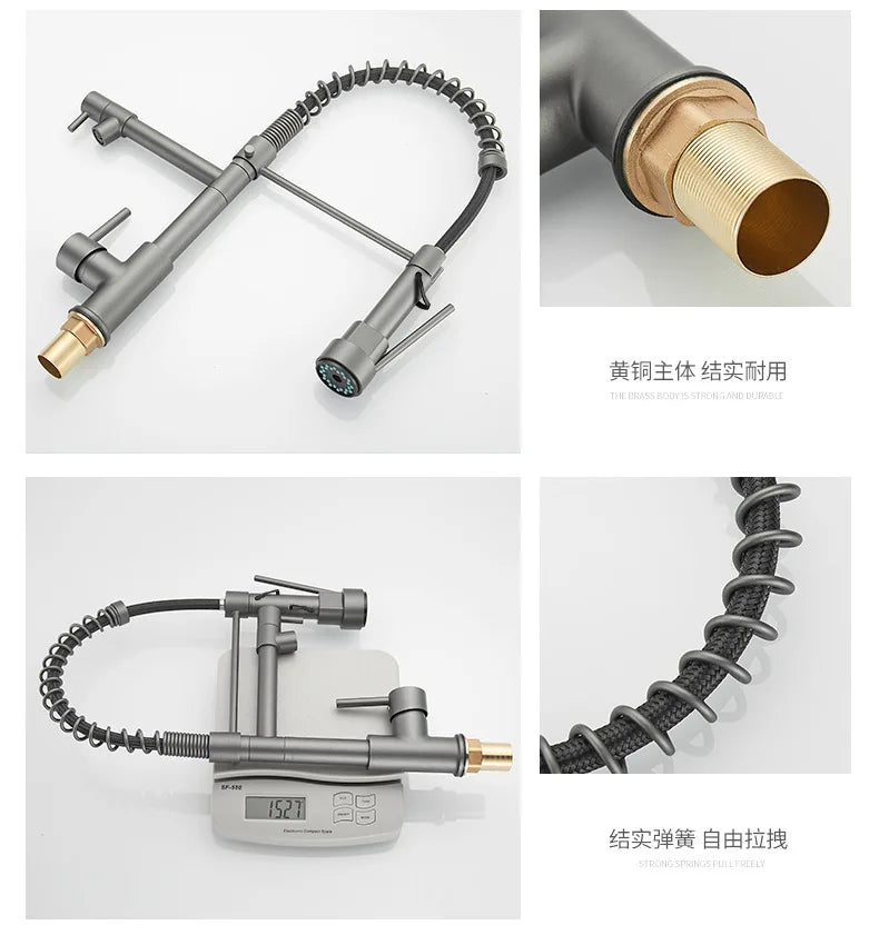 Gold Stainless Steel Faucet Cold Water Mixers Hole