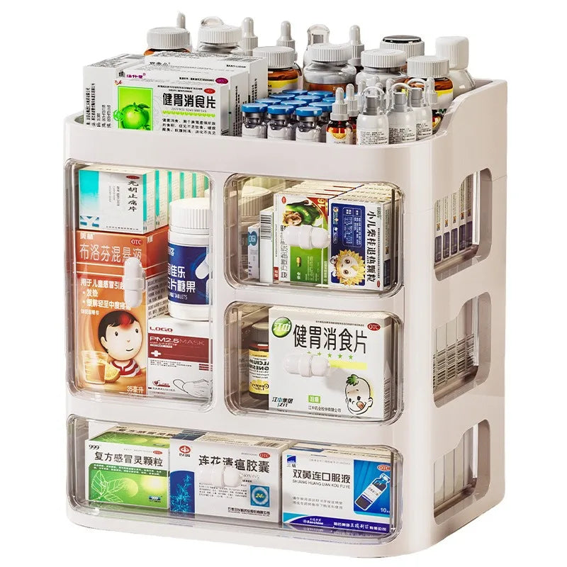 Storage Box Multi-Layer Dust-Proof Drawer Style Medicine Cabinet
