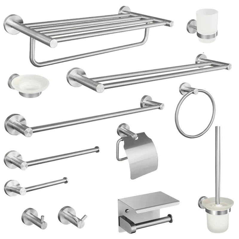 Brushed Nickel Bathroom Towel Bar Bath Robe Hook
