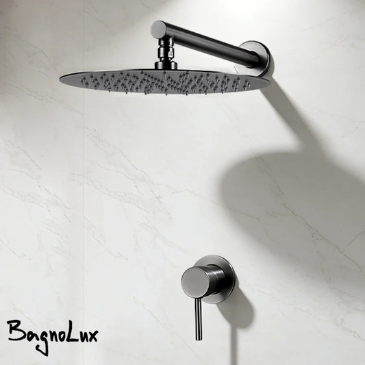 Bathroom Faucet Gunmetal Shower Faucet Wall Mounted 8/10/12