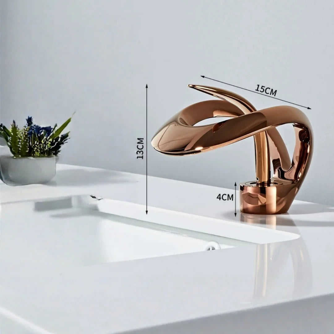 Brushed Gold Bathroom Faucet Brass Rose Gold Bathroom