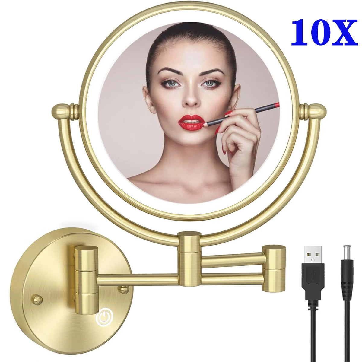 10x Magnifying Led Makeup Mirror Touch On Dual