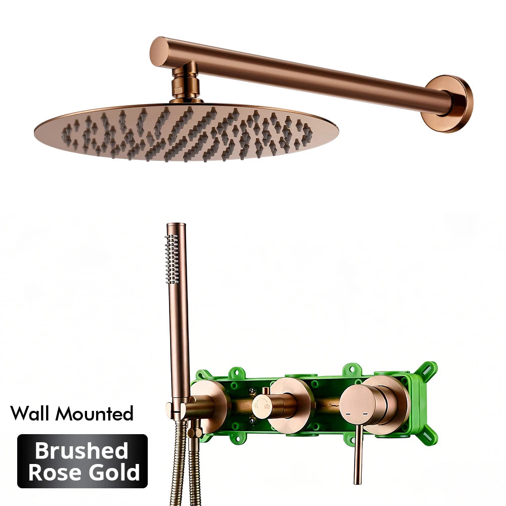 Gunmetal Shower Faucet 8-16 Embed Box Wall Mounted