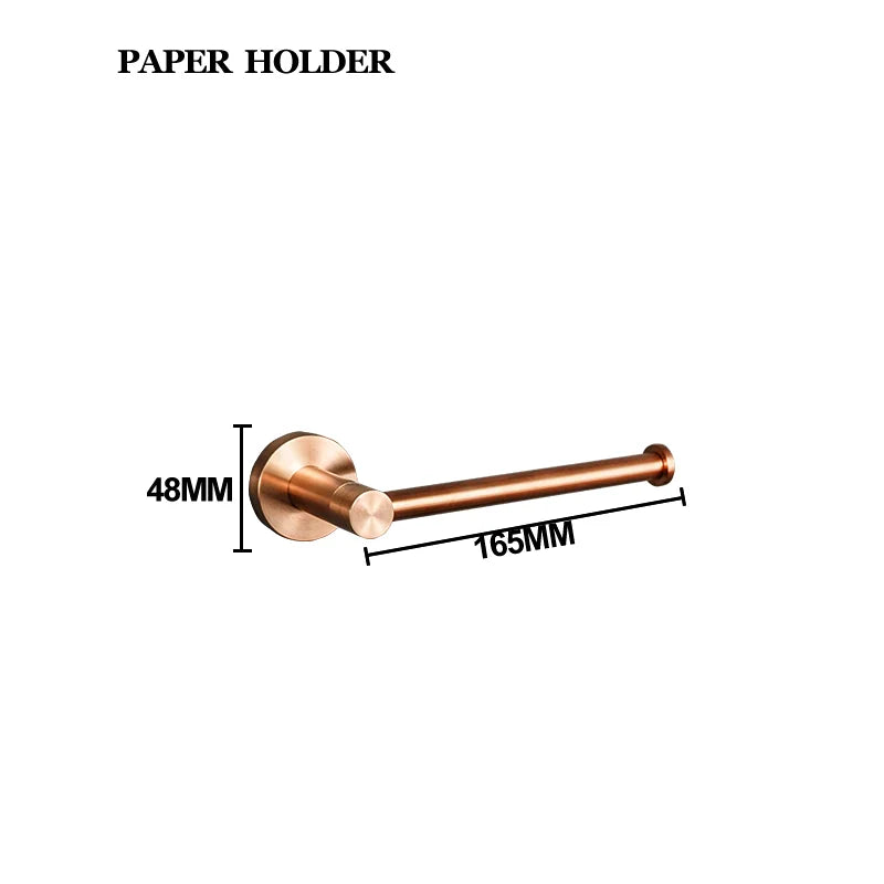 Brushed Rose Gold Bathroom Towel Rack Tissue Rack
