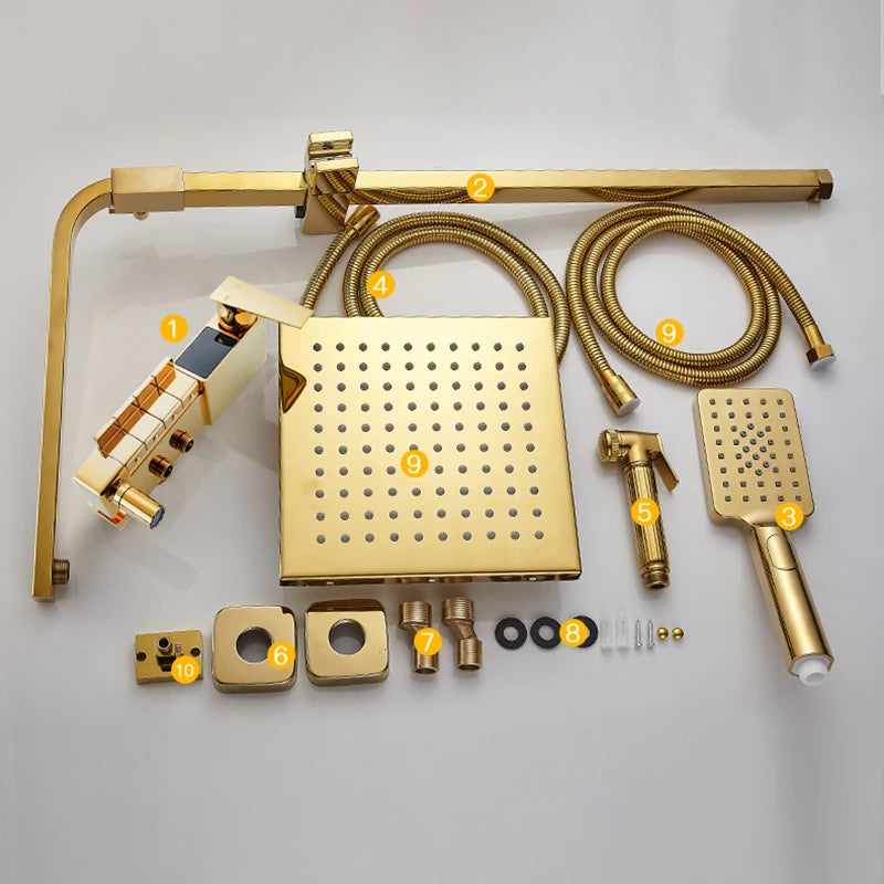 12 Inch Rainfall Shower System Bathroom Luxury Thermostatic