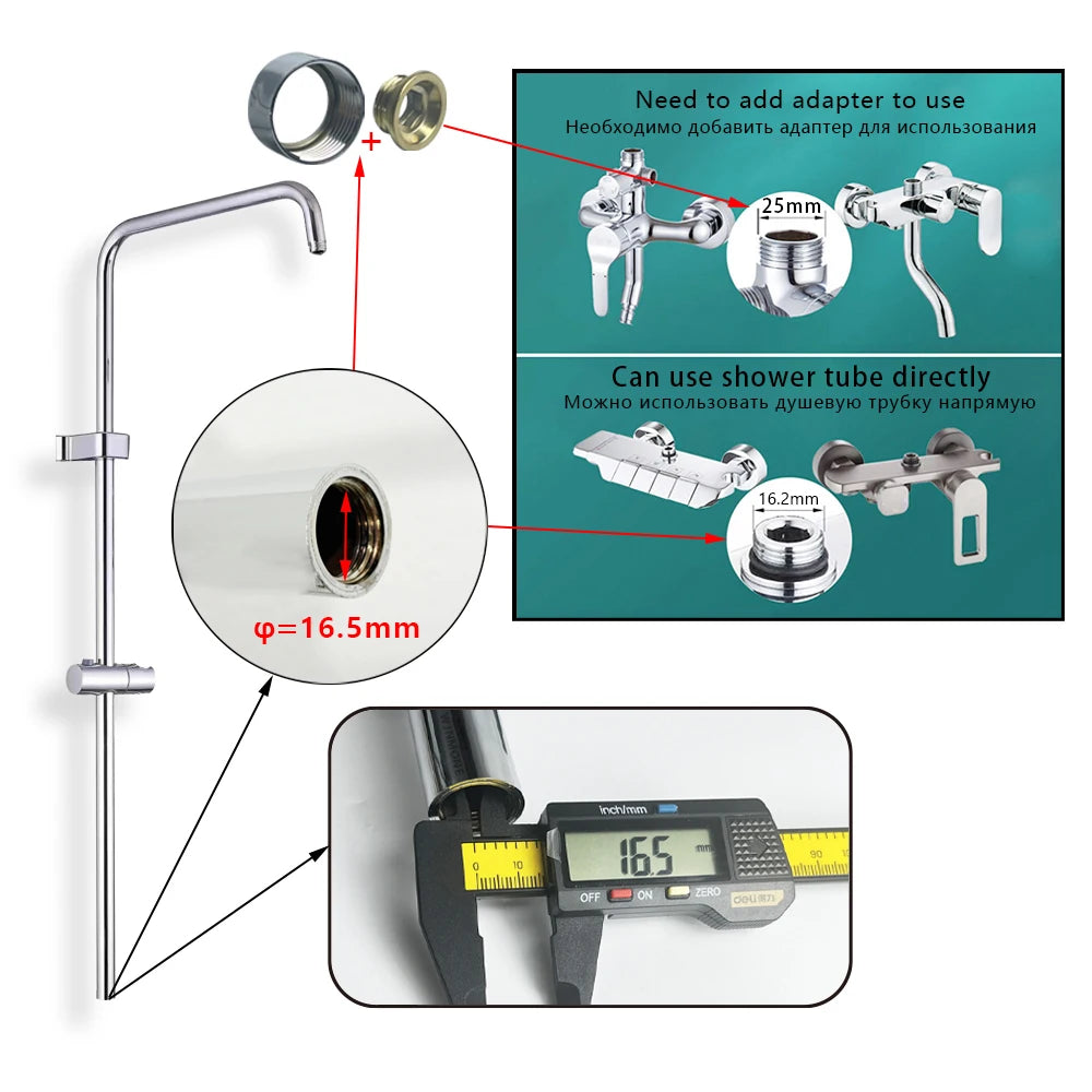 Standard Universal Bathroom Shower Faucet Tube Bathtub Shower
