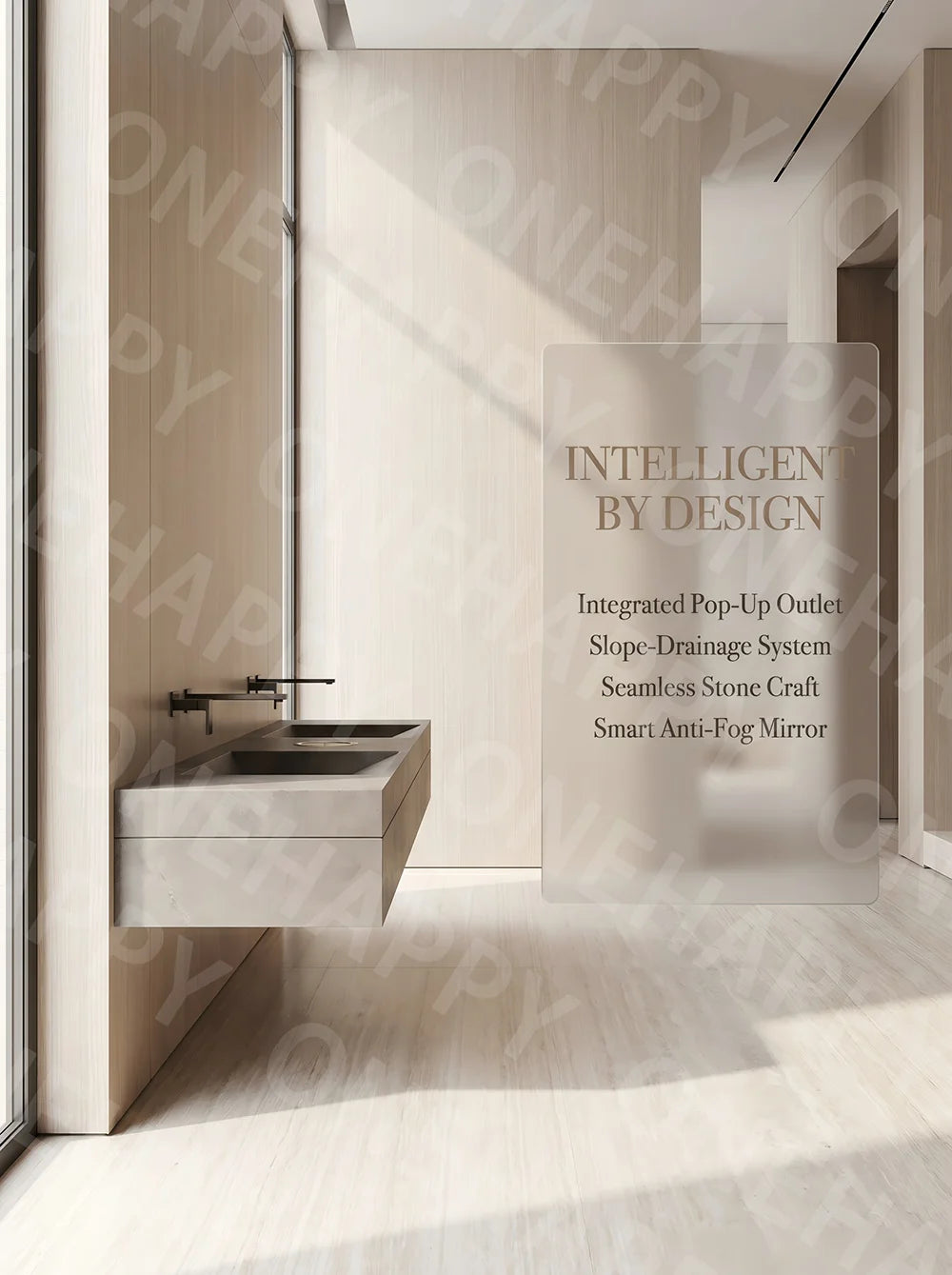 Any Size Custom Marble Seamless Stone Vanity Customizable