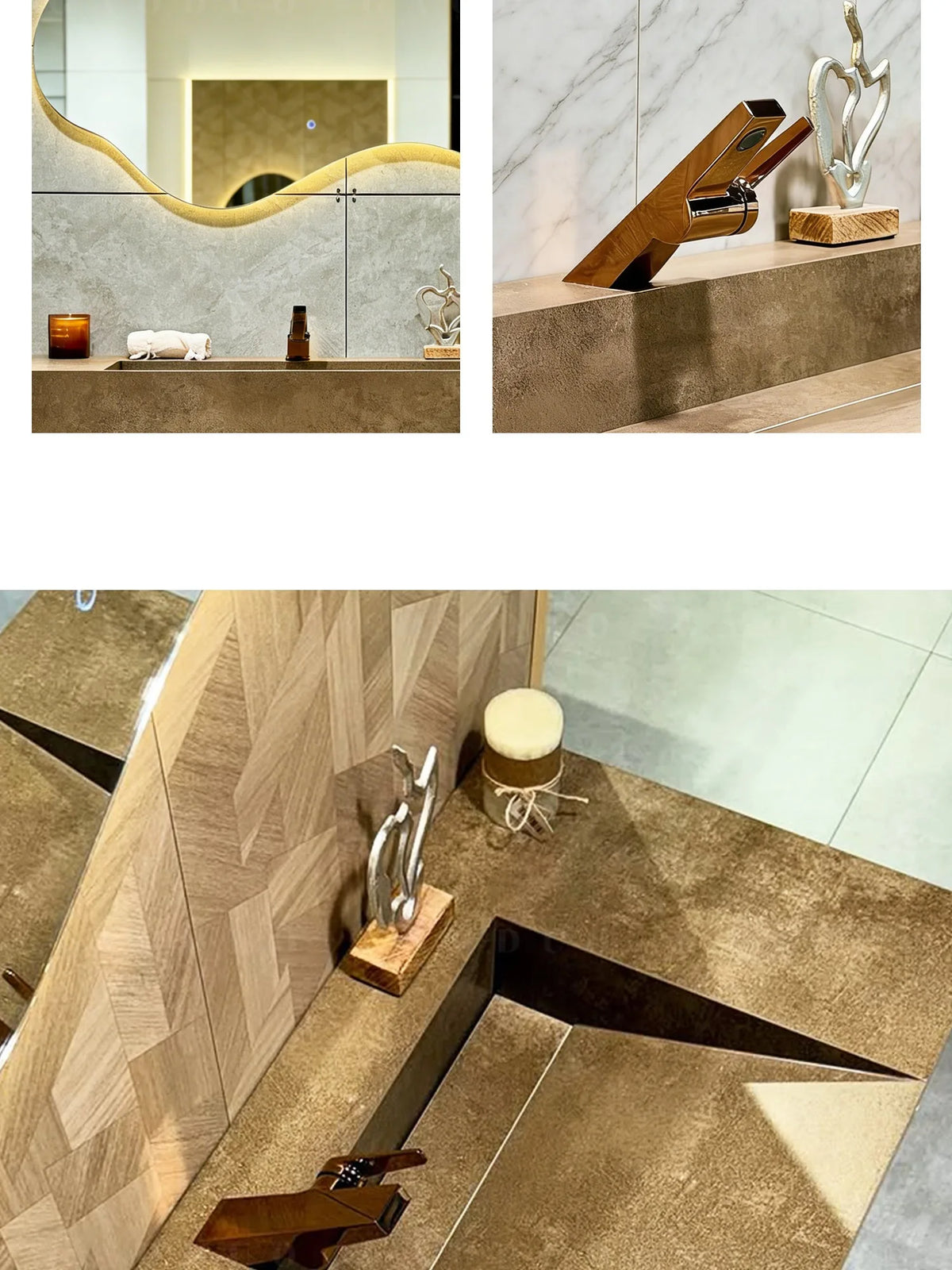 Any Size Custom Medieval Style Marble Sink Bathroom