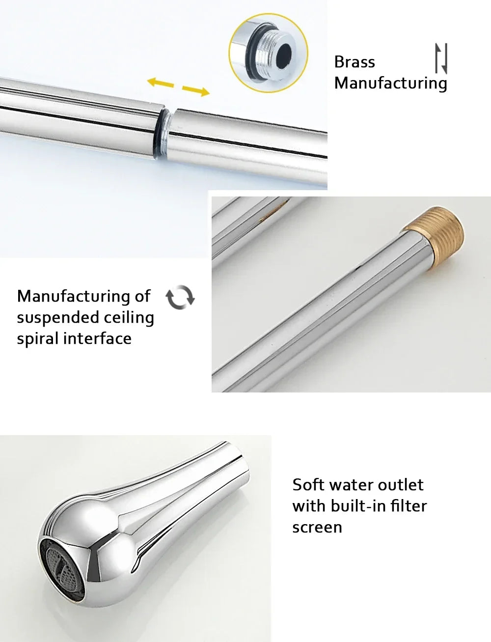 Water Drop Hang Ceiling Faucet Bathroom Basin Bathtub
