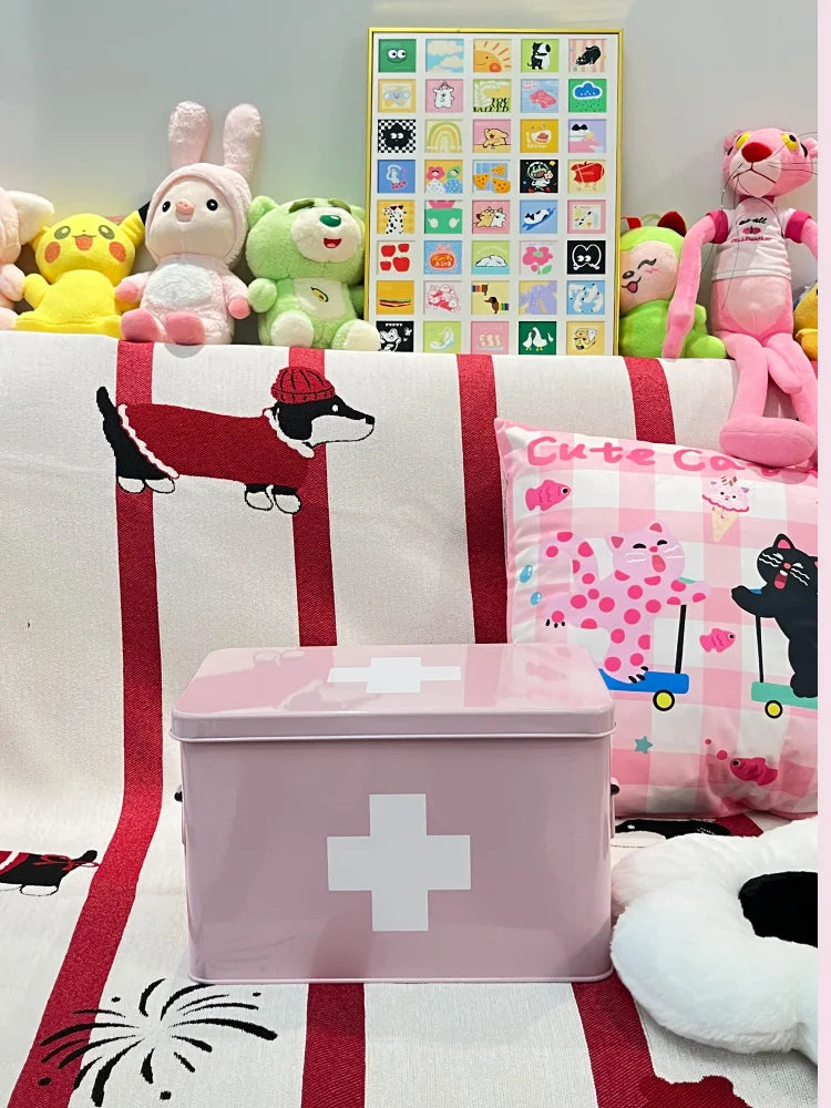 Pink Aesthetic Storage Organizer Box Multi-Layer Compartments