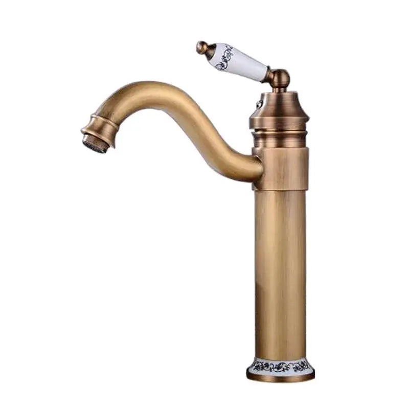 Antique Bronze Finishing Output Bathroom Sink Faucet Tap