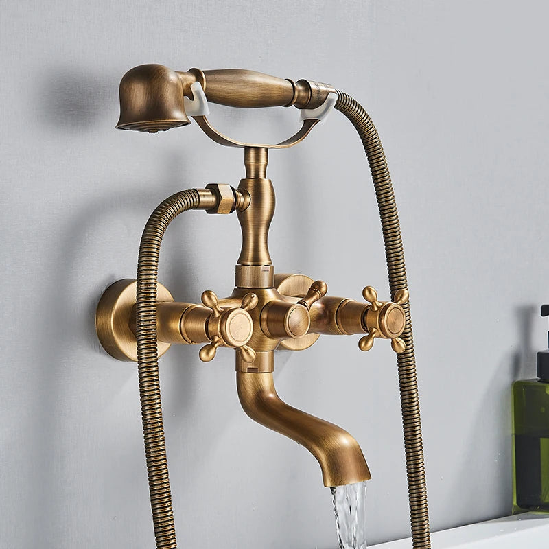 Retro Antique Brass Black Bronze Bathtub Shower Faucets