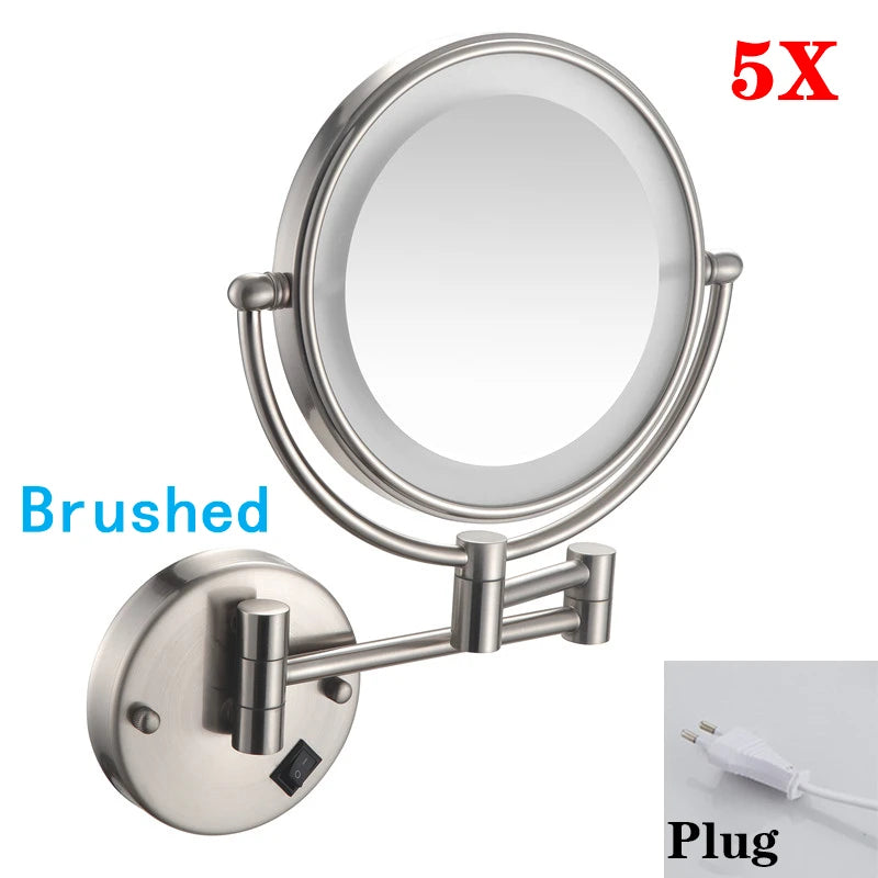 Brushed Gold Led Bathroom Mirrors Quality Brass Folding