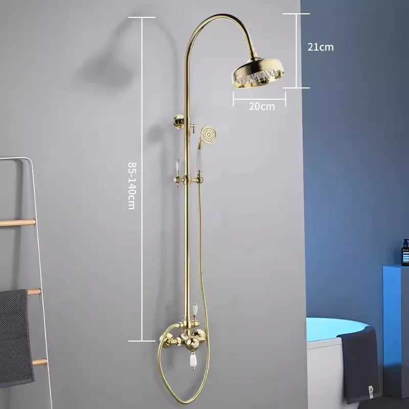 Tuqiu Bathroom Shower Faucet Brass Bathroom Rainfall Shower
