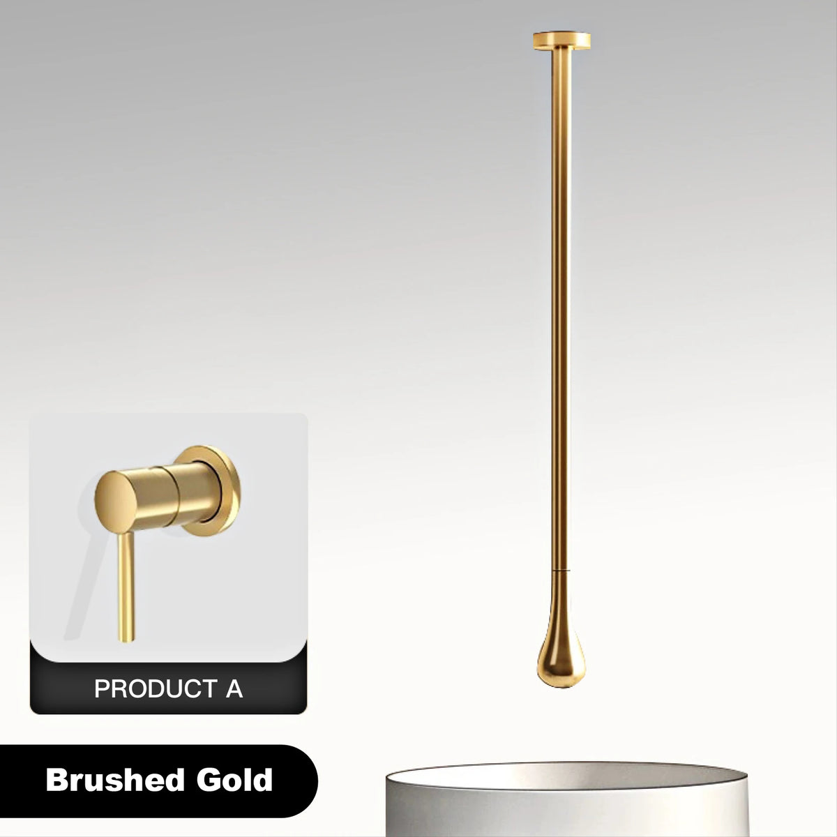 Luxury Matte Black Brass Ceiling Style Water Outlet