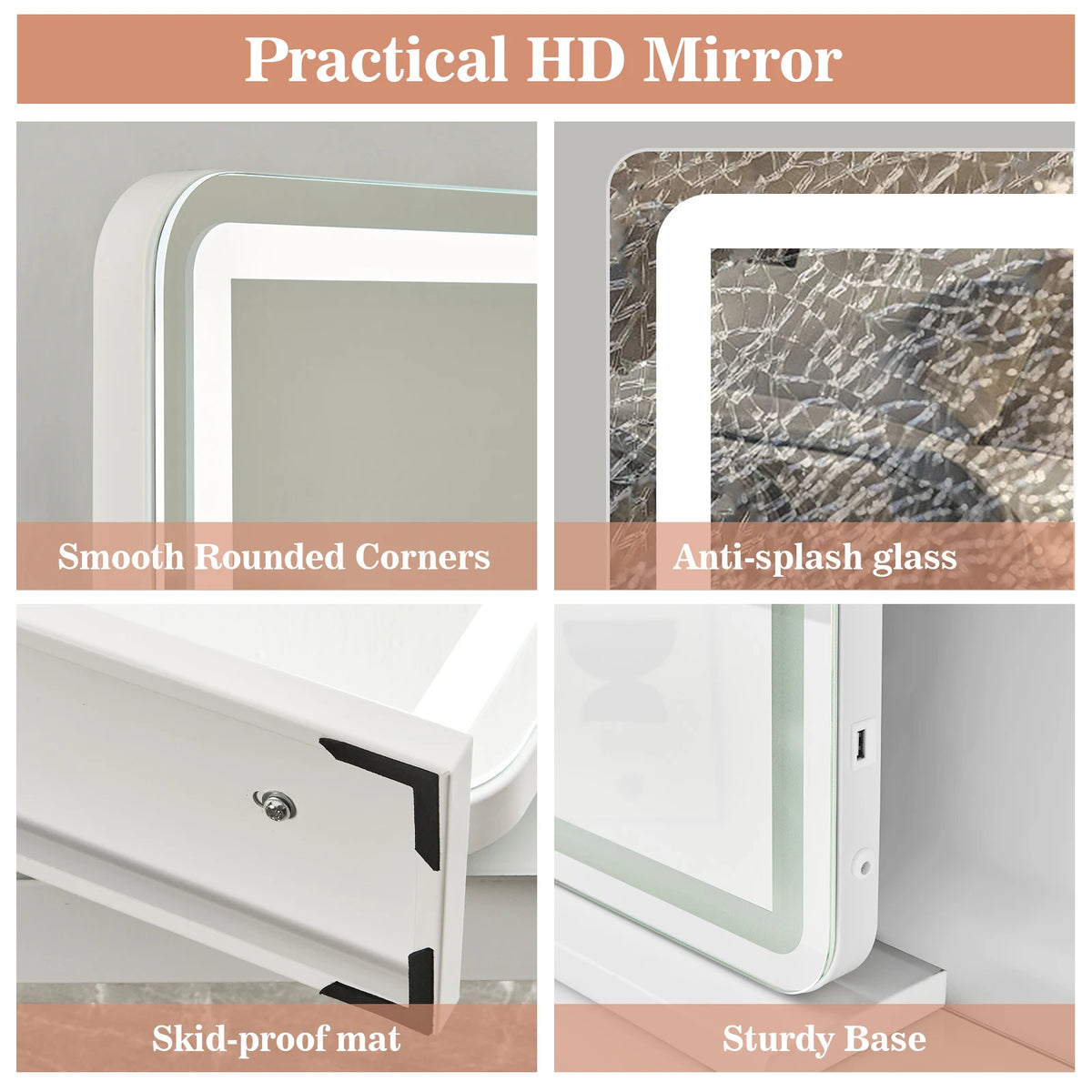 Yamissi Large Vanity Mirror Light Dressing Table Hollywood