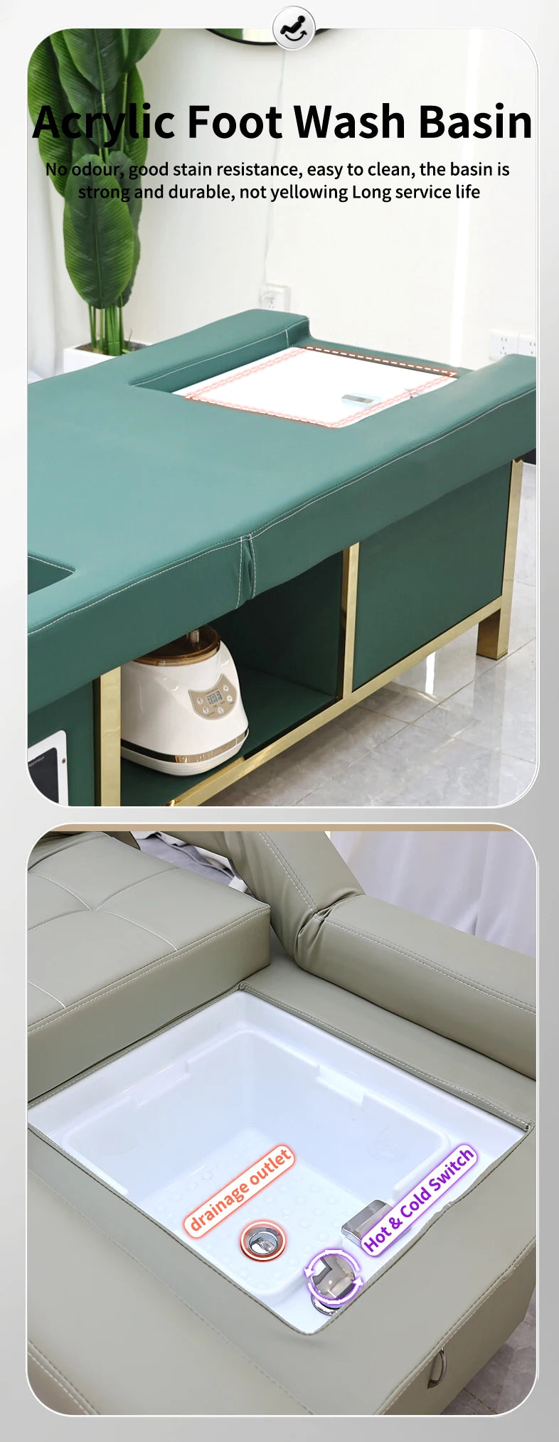 Modern Design Thai Massage Table Electric Shampoo Bed