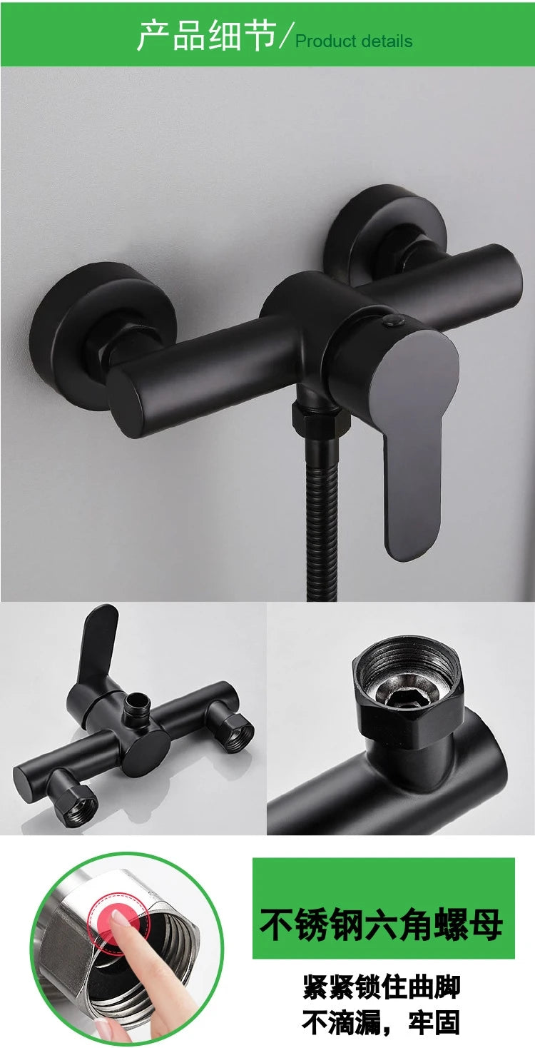 Shower System Faucet 304 Stainless Steel Wall Mount