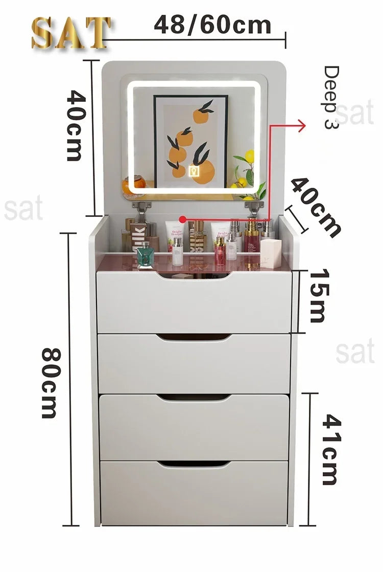 Modern White Wood Dresser Nightstand Bedroom Makeup Vanity