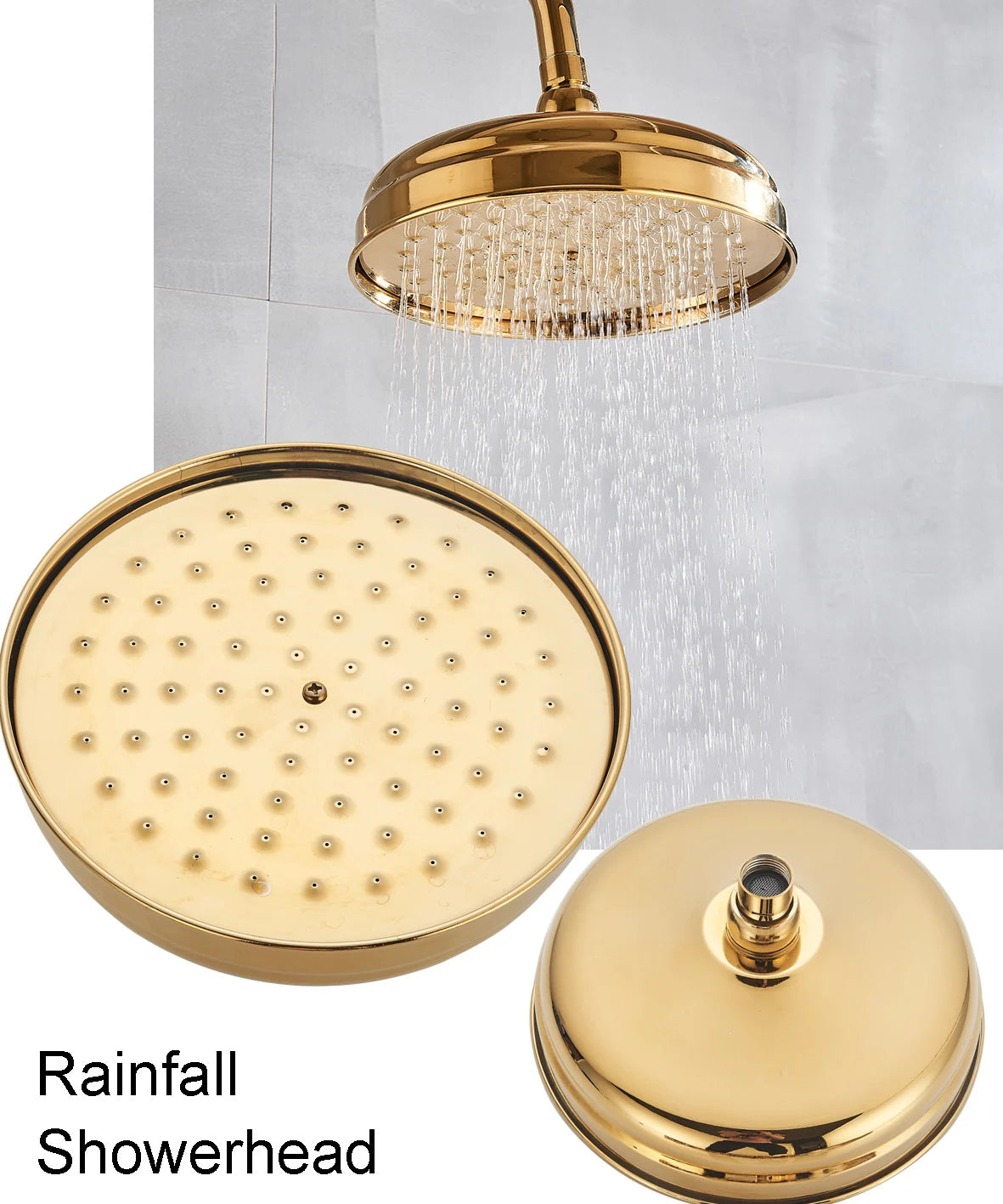 Golden Shower Bathroom Bath Shower Faucet Brass Swivel