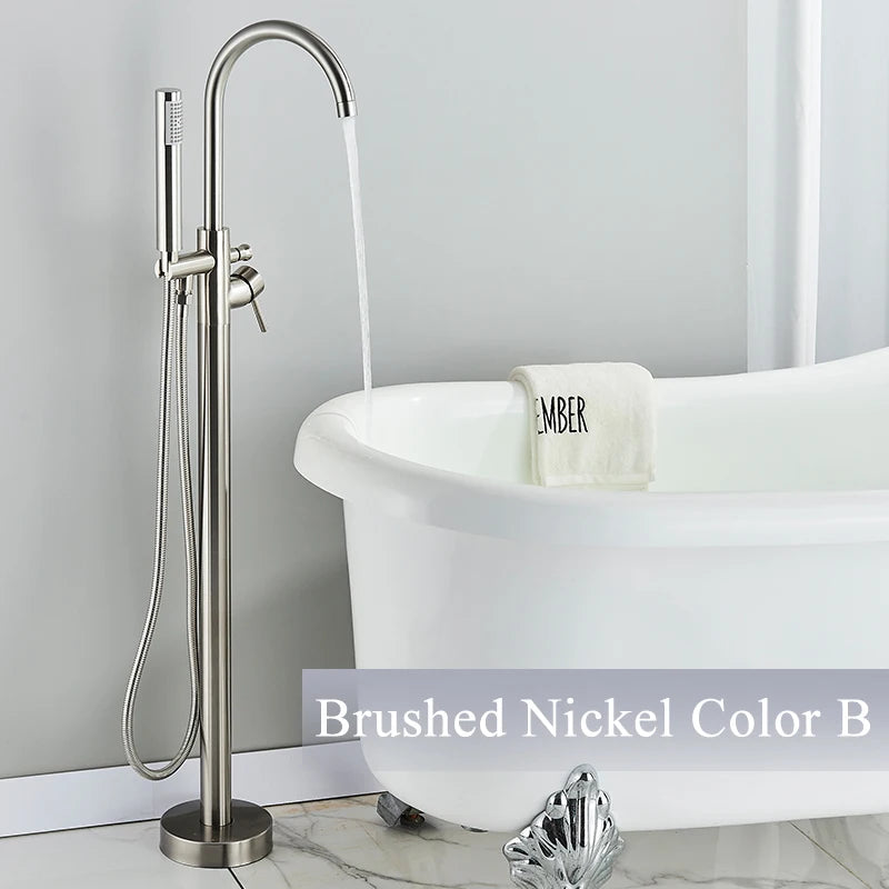 Rozin Black Floor Standing Bathtub Faucet Colors Standing