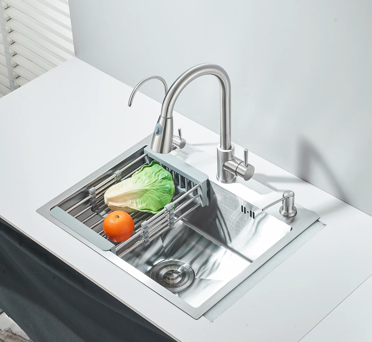 304 Stainless Steel Black/Brushed Nickel Sink Waterfall Faucet