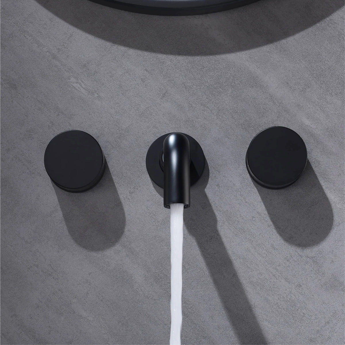 Luxury Black Bathroom Concealed Faucet Wall-Mounted Design Double