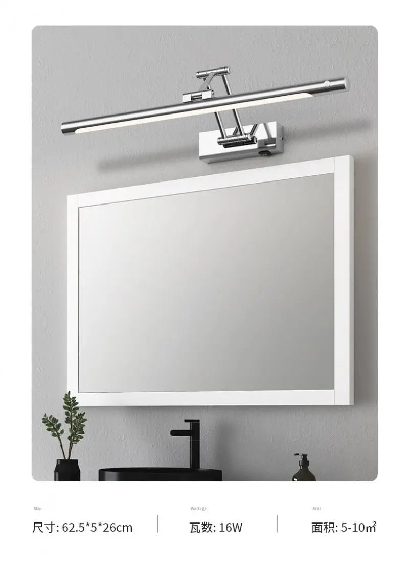 Motion Sensor Foldable Bathroom Mirror Wall Lamp Shower